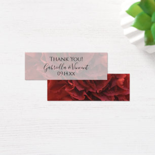 Cartes De Visite Tags de mariage favoris des fleurs de carnation ro