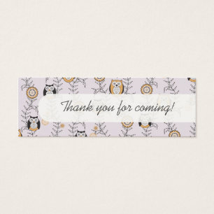 Cartes De Visite Tags favoris de Modern Owls Party
