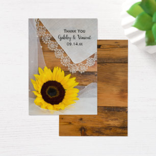 Cartes De Visite Tags favoris du Mariage campagnard de tournesol et