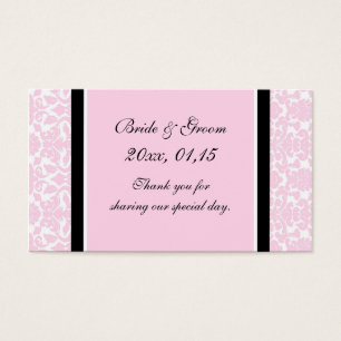 Cartes De Visite Tags favoris Mariage damassé en noir rose