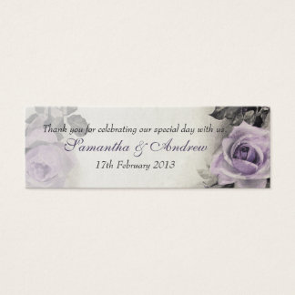 Cartes De Visite Tags vintage de mariage Rose en argent Sterling