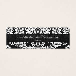 Cartes De Visite Tags vintages Black Mariage damassé