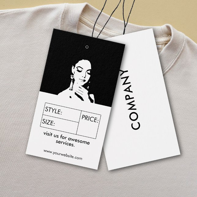 Cartes De Visite Taille de l'entreprise Étiquette Vêtements Prix Ha (Créateur téléchargé)