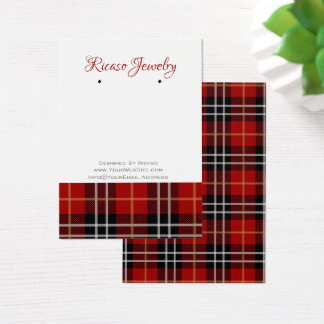 Cartes De Visite Tartan noir rouge à oreille Arrière - plan