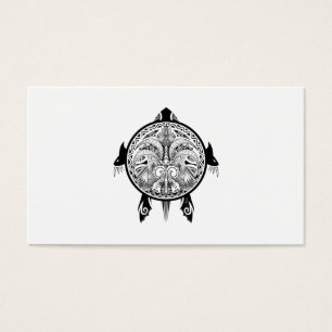 Cartes De Visite Tatouage de Tribal Turtle Shield