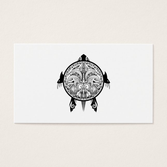 Cartes De Visite Tatouage de Tribal Turtle Shield (Devant)