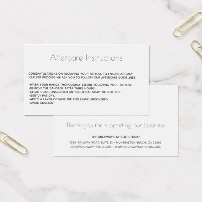 Cartes De Visite Tattoo Afcare Advice Care avec logo (Bureau)