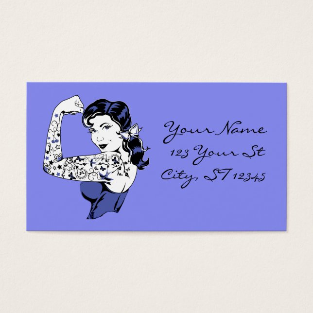 Cartes De Visite Tattoo Girl Arm Up Thunder_Cove (Devant)