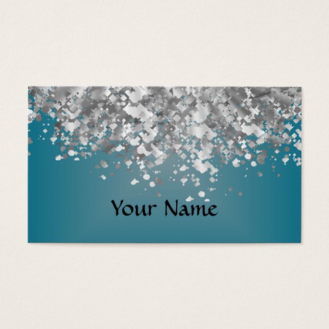Cartes De Visite Teal blue and faux glitter (Devant)