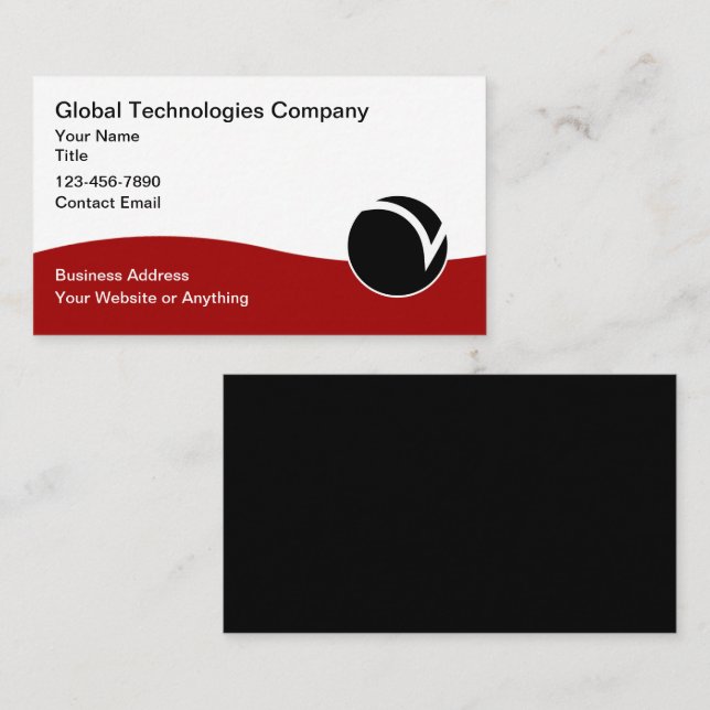 Cartes de visite Technologie Logo Unique  (Devant / Derrière)