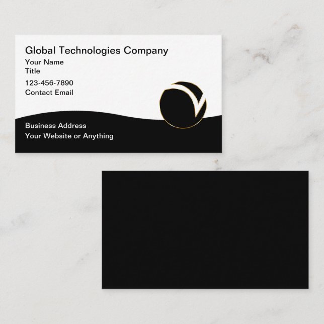 Cartes de visite Technologie Logo Unique  (Devant / Derrière)