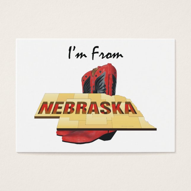 Cartes De Visite TEE Je viens du Nebraska (Devant)