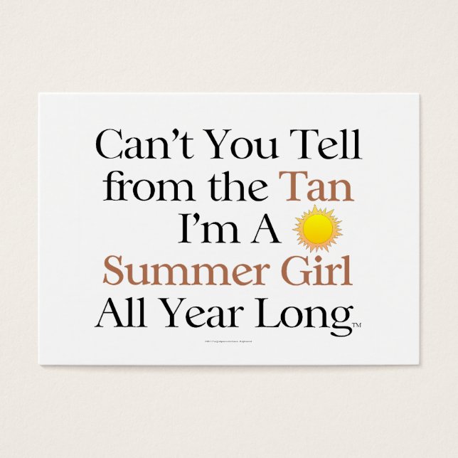 Cartes De Visite TEE Summer Girl Tan (Devant)