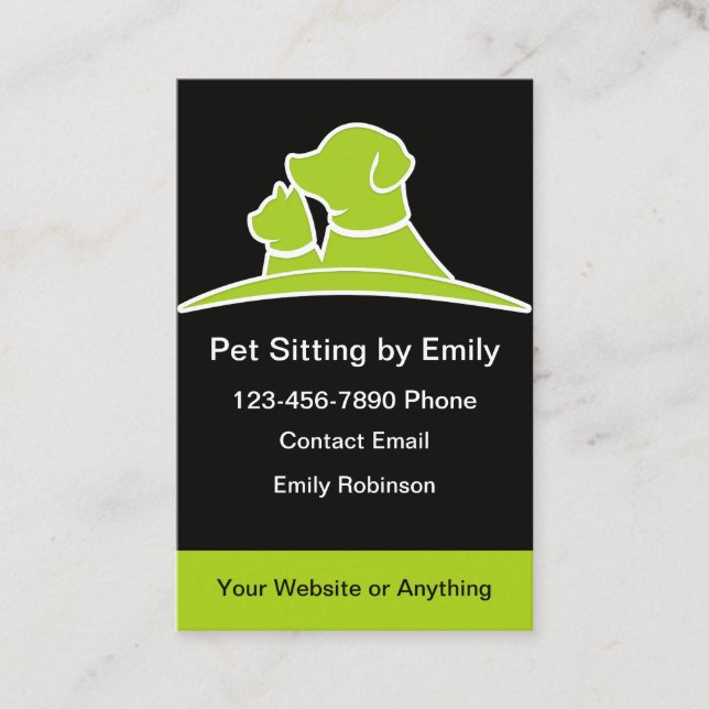 Cartes de visite tendance et modernes pour Pet Sit (Devant)
