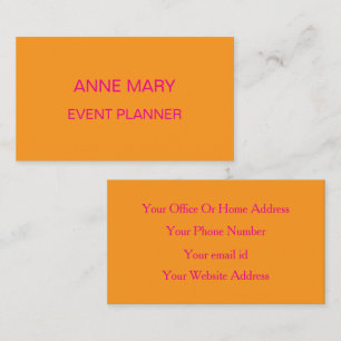 Cartes de visite tendance mariage orange rose pour