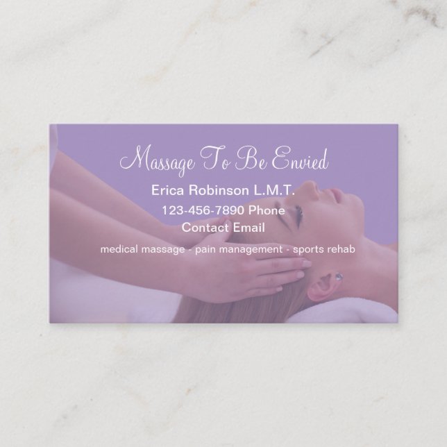 Cartes de visite tendance pour massage médical (Devant)