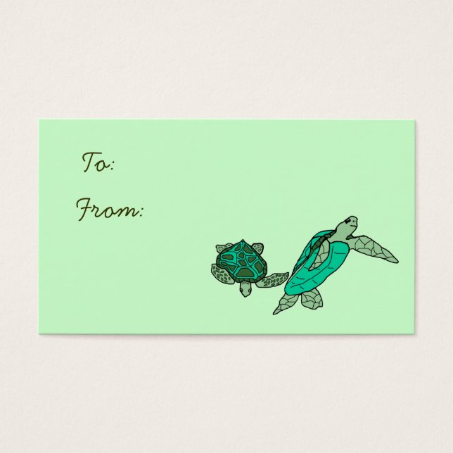 Cartes De Visite Tenir sur les tortues de mer étiquettes cadeaux (Devant)