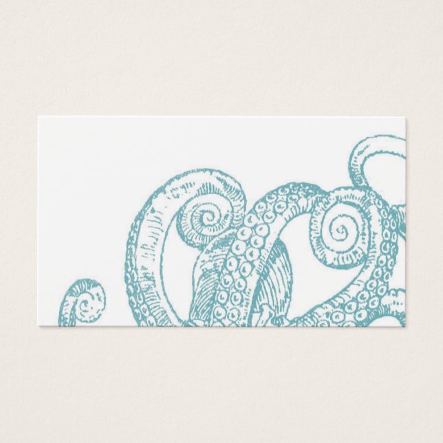 Cartes De Visite Tentacles turquoises de pieuvre (Devant)