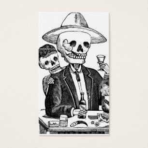 Cartes De Visite Tequila potable squelettique et tabagisme, le