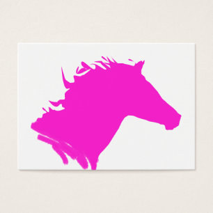 Cartes De Visite Tête de cheval rose simple