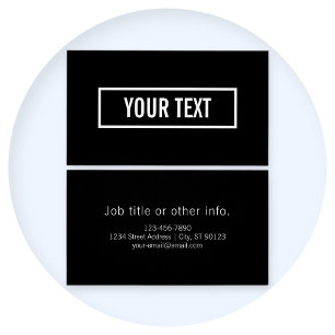 Cartes De Visite Texte éditable moderne en cadre de style de logo b