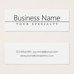 Cartes De Visite Texte noir classique simple sur blanc