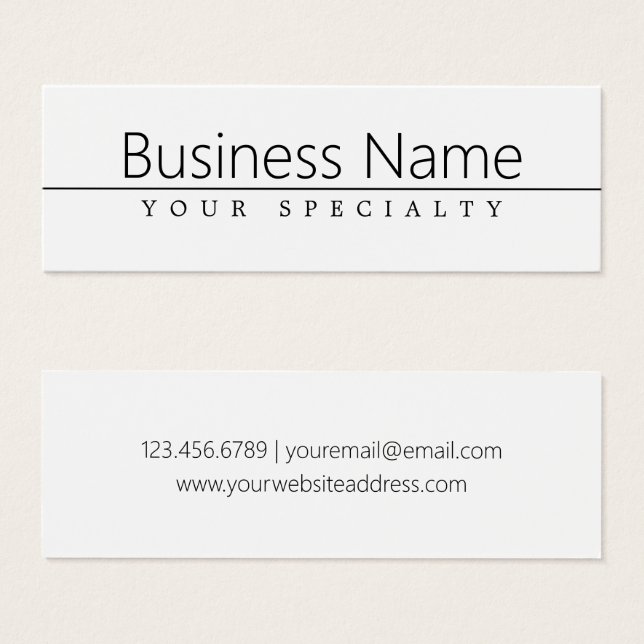 Cartes De Visite Texte noir classique simple sur blanc (Devant & derrière)