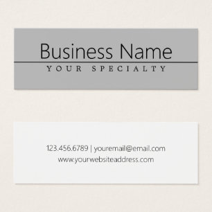 Cartes De Visite Texte noir classique simple sur gris