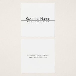 Cartes De Visite Texte noir simple et élégant sur fond blanc