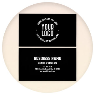 Cartes De Visite Texte personnalisable & Votre logo ou image téléch
