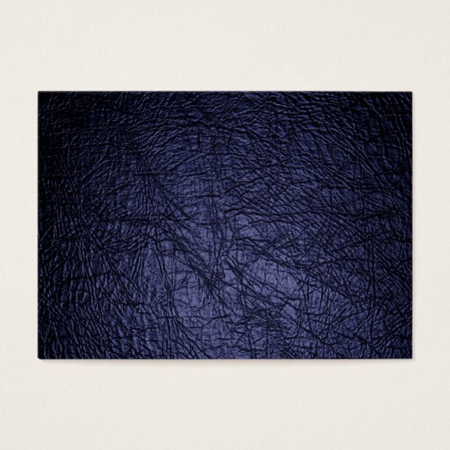 Cartes De Visite texture en cuir bleu marine (Devant)