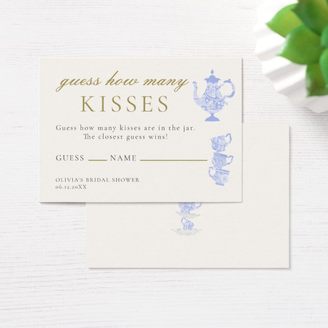 Cartes De Visite Thé nuptial Chine Dentelle Devinez combien de bais (Bureau)