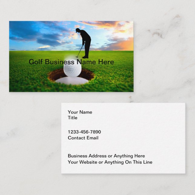 Cartes de visite thématiques golf (Devant / Derrière)