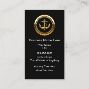 Cartes de visite thème ancre nautique chic