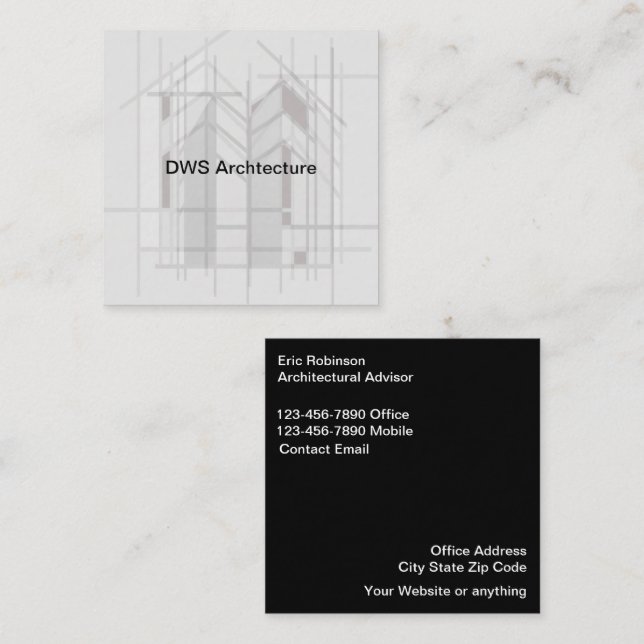 Cartes de visite thème Architecture Moderne (Devant / Derrière)