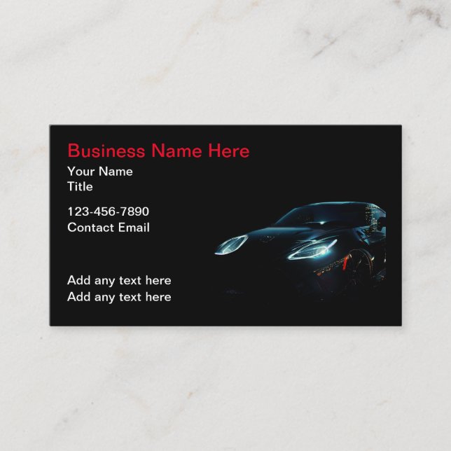 Cartes de visite thème automobile les plus cool (Devant)