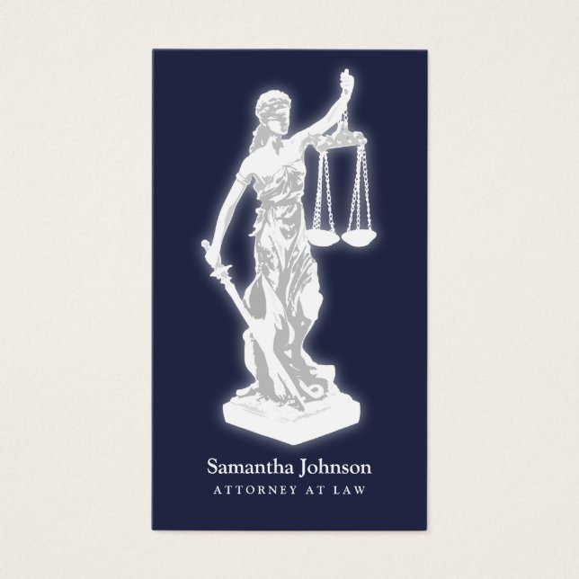 Cartes De Visite Thème | Avocat À Droit Bleu Minuit (Devant)