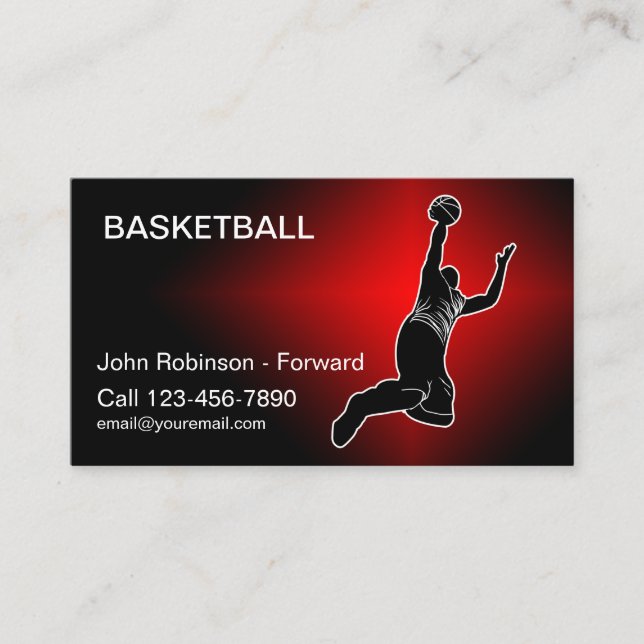 Cartes de visite thème basketball Cool (Devant)
