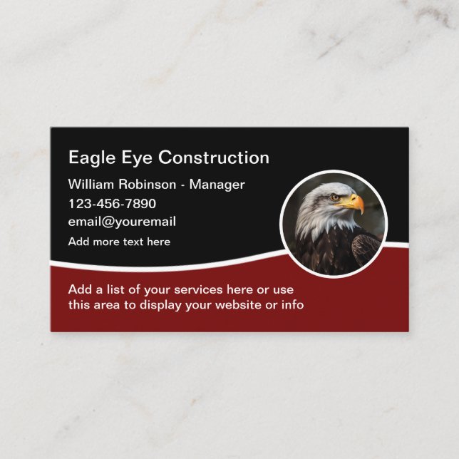 Cartes de visite thème construction American Eagle (Devant)