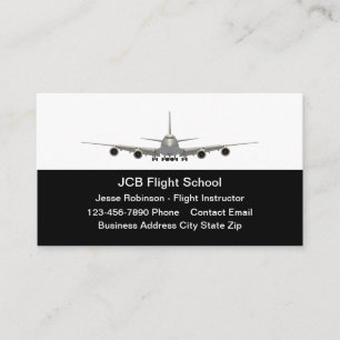 Cartes de visite Thème École de Pilotage Jet Plan