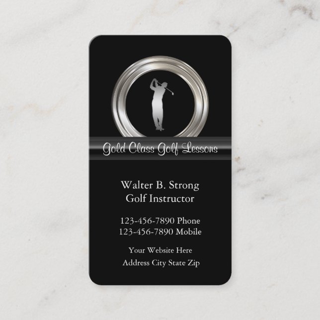Cartes de visite thème golf classe (Devant)