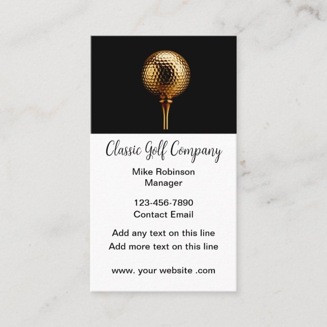 Cartes de visite thème golf classe (Devant)