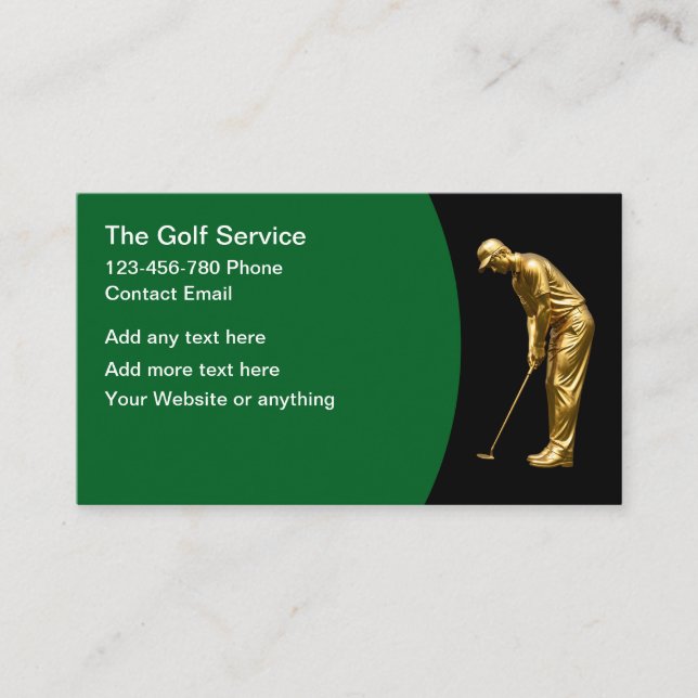 Cartes de visite thème golf élégant (Devant)