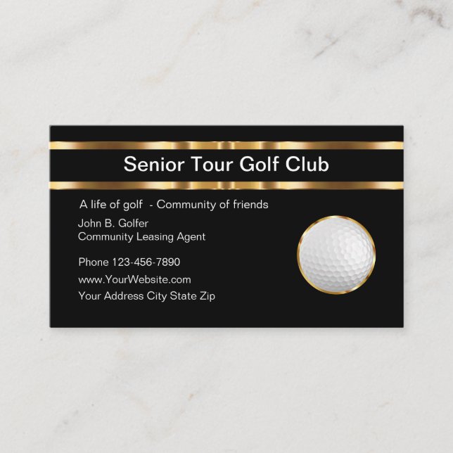 Cartes de visite thème golf élégant (Devant)
