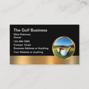 Cartes de visite thème golf élégant et brillant