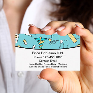 Cartes de visite Thème Infirmière Diplômée Médical