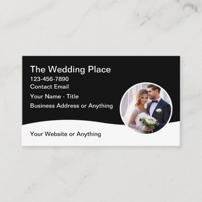 Cartes de visite thème mariage design moderne (Devant)