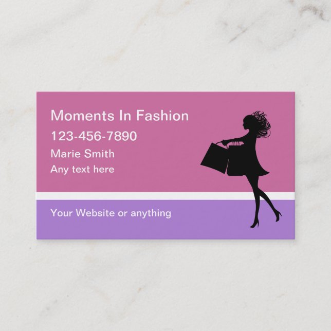 Cartes de visite thème mode tendance (Devant)
