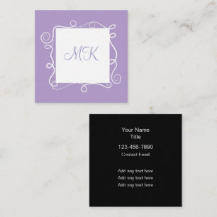 Cartes de visite thème monogramme pour dames branc