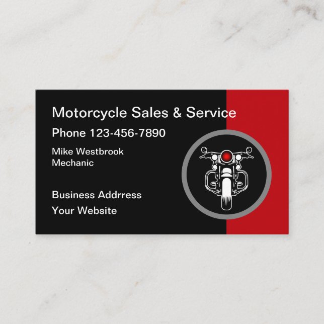 Cartes de visite thème moto cool (Devant)